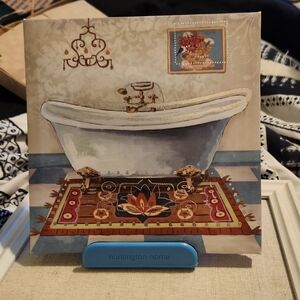 Huntington Home Bath Mat Art - Blue and Brown